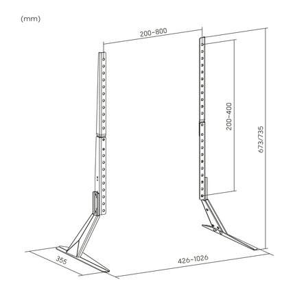 Kruger & Matz Universele TV poten voor televisies  van 23" tot 75" inch - Tafelstandaard Beugel voor TV - Zwart