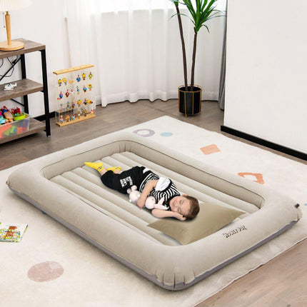 Honeyjoy 2-in-1 Opblaasbaar Peuterreisbed & Speelplek – Luchtbed met Ballenbakfunctie – Grijs – 165x118x20 cm – Incl. Pomp