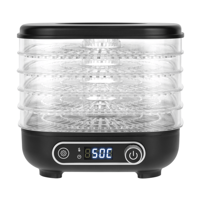 Teesa Voedseldroger 300W – Voedsel Dehydrator met 5 Kunststof Droogrekken – Digitale Timer & Temperatuurregeling – Voor Fruit, Groenten, Kruiden & Paddenstoelen – Compacte Droogmachine met Warme Luchtcirculatie