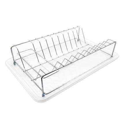 Afdruiprek Wit met Lekbak en Bestekhouder – Compact RVS Afwasrek voor Borden, Glazen en Servies – MH-8075W