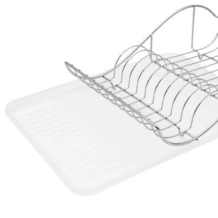 Afdruiprek RVS met Lekbak – Afwasrek voor Borden, Glazen, Mokken en Servies – Zilver – MH-311069C