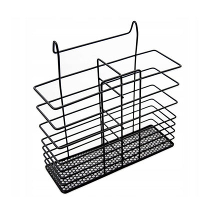 Afdruiprek 2 Laags Zwart met Lekbak, Bestekhouder en Bekerhouder – RVS Afwasrek voor Servies, Borden & Glazen – MH-8012