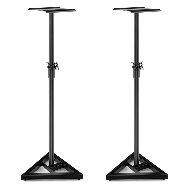 Trendmix Luidspreker statieven In Hoogte Verstelbaar 97-157 cm - Set Van 2 Luidspreker Standaard - Driehoekige Basis - Vierkant Platform - Antislipstickers