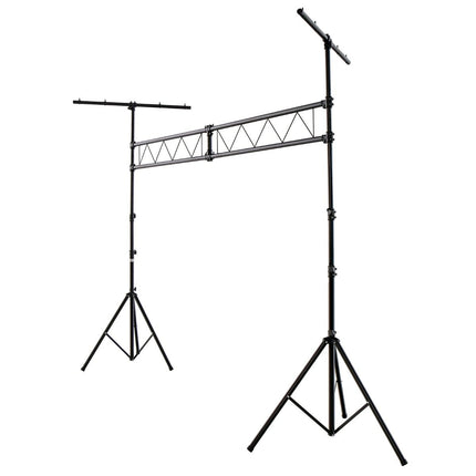 Trendmix LED Lichtstatief Voor 32 Lampen - Verstelbare Hoogte 180-350 cm - Draagbaar T Bar - Podium Verlichting  - Zwart