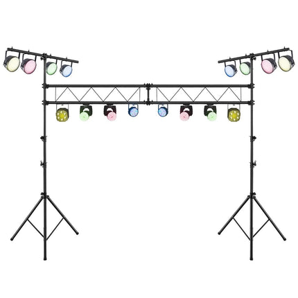 Trendmix LED Lichtstatief Voor 32 Lampen - Verstelbare Hoogte 180-350 cm - Draagbaar T Bar - Podium Verlichting  - Zwart