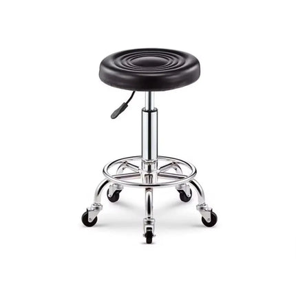 Trendmix Kapperskruk Met Voetsteun – Verstelbare Ronde Salonkruk Op Wielen – Ergonomisch, Lichtgewicht En Professioneel – Zwart