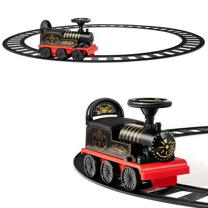 Elektrische Kindertrein met Treinbaan – 16-delige Rail 220 cm – Licht & Geluid – 2,5 km/u – Zwart/Rood