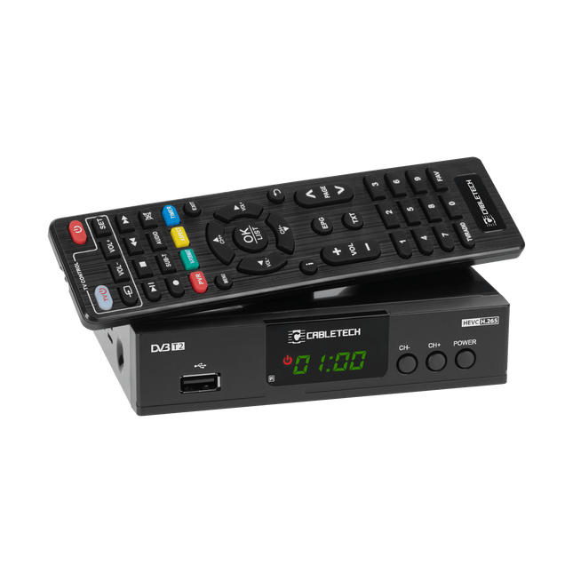 Cabletech DVB-T2 H.265 HEVC tuner ideaal voor ontvangst van het nieuwe DVB-T2 signaal - TV-ontvanger