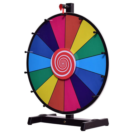 Trendmix Rad van Fortuin Prijswiel - Draairad Met Voetstandaard - Draaiwiel Met 14 Schrijfvakken - Gezelschapsspel Loterijspel Ø 48 cm