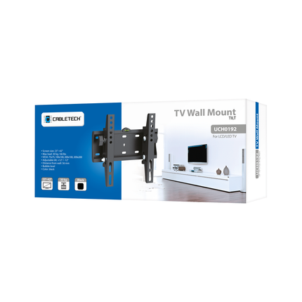 Cabletech Universele Televisie Muurbeugel voor LED LCD TV van 23'' tot 42'' Inch - Verticaal Instelbaar - Max Belastbaar Gewicht 30 kg