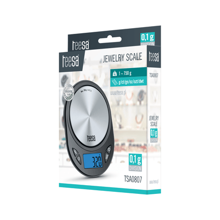 Teesa digitale precisieweegschaal RVS / zwart TSA0807