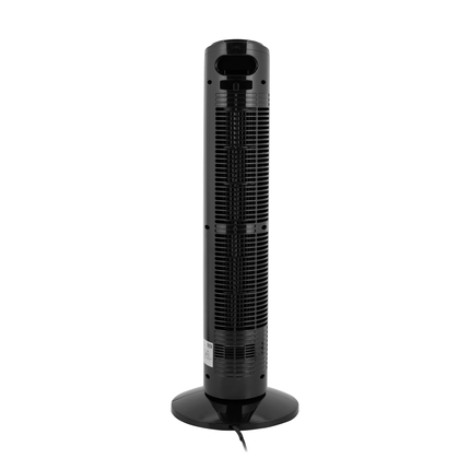 Teesa Torenventilator Zwart 74 cm – Compacte Kolomventilator met Oscillatie & 3 Snelheden – Stille Staande Ventilator voor Slaapkamer, Kantoor of Woonkamer – Energiezuinig, Modern Design