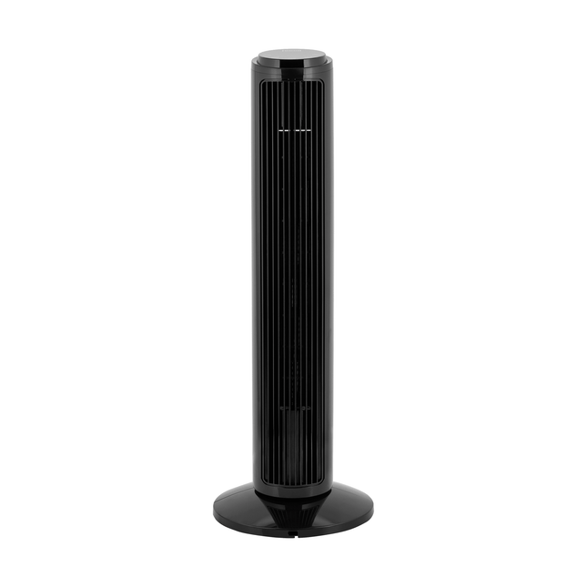 Teesa Torenventilator Zwart 74 cm – Compacte Kolomventilator met Oscillatie & 3 Snelheden – Stille Staande Ventilator voor Slaapkamer, Kantoor of Woonkamer – Energiezuinig, Modern Design