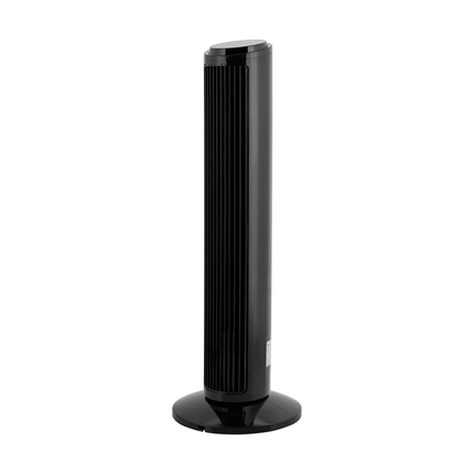 Teesa Torenventilator Zwart 74 cm – Compacte Kolomventilator met Oscillatie & 3 Snelheden – Stille Staande Ventilator voor Slaapkamer, Kantoor of Woonkamer – Energiezuinig, Modern Design