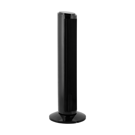 Teesa Torenventilator Zwart 74 cm – Compacte Kolomventilator met Oscillatie & 3 Snelheden – Stille Staande Ventilator voor Slaapkamer, Kantoor of Woonkamer – Energiezuinig, Modern Design