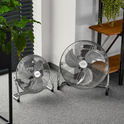 Teesa Vloerventilator 40 cm – Krachtige 50W Compacte Vloerventilator met 3 Snelheden, 90° Oscillatie en Kantelbare Kop – Geruisarme Luchtcirculatie voor Thuis, Werkplaats of Kantoor