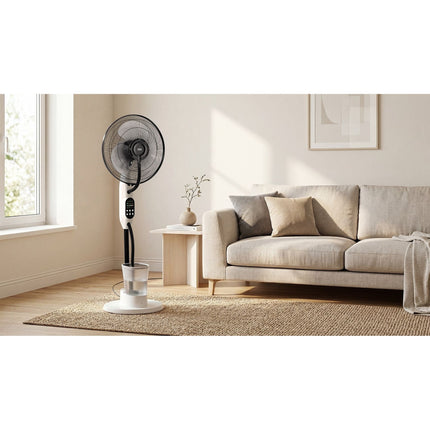 Teesa Staande Ventilator met Vernevelingsfunctie Wit – Mistventilator – 3 Snelheden – Afstandsbediening – 2,8 Liter Watertank