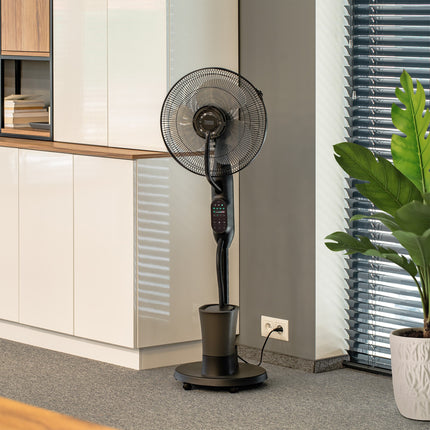 Teesa Staande Ventilator Met Verstuiver En 3 Modi - Mistventilator - Inclusief Afstandsbediening - Vernevelingsfunctie Zwart
