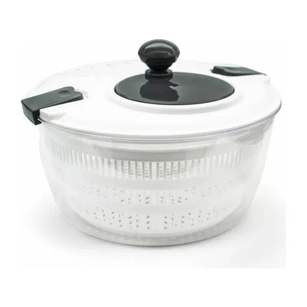 Meyerhoff Slacentrifuge 3L – Sladroger / Slazwierder – Kunststof – Wit – Voor Groenten, Fruit & Sla – Handmatig Draaibaar – Ø24 cm