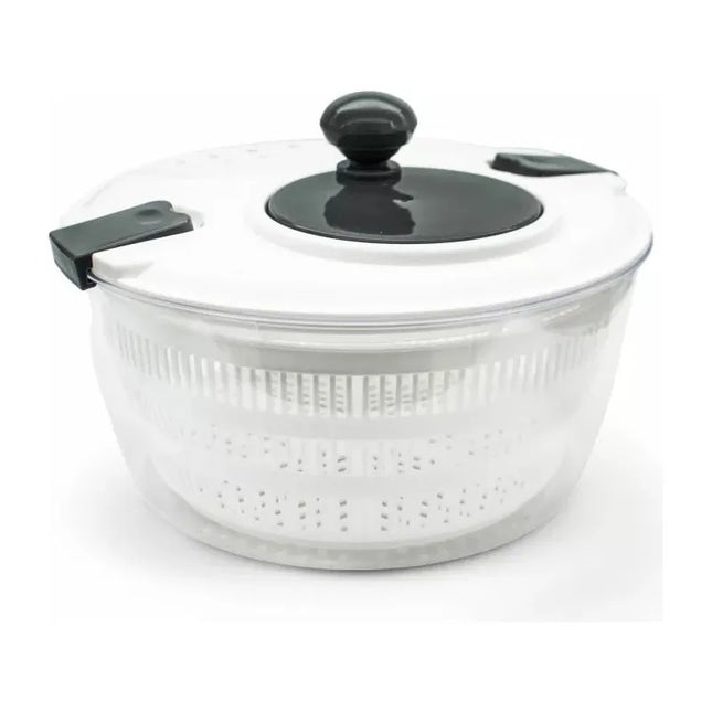 Meyerhoff Slacentrifuge 3L – Sladroger / Slazwierder – Kunststof – Wit – Voor Groenten, Fruit & Sla – Handmatig Draaibaar – Ø24 cm