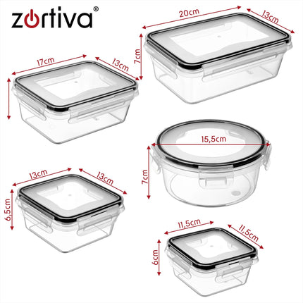 Vershoudbakjes Set 12 Stuks – Meal Prep Bakjes met Deksel – 350 ml tot 1 Liter