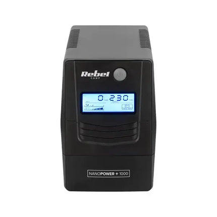 REBEL UPS 1000VA – LCD – Noodstroomvoorziening 600W – USB & RJ45 – Batterij Back-up voor PC & Router