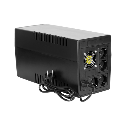 UPS Noodstroomvoorziening 2000VA / 1200W – Offline UPS – 4 Stopcontacten – AVR – Zwart
