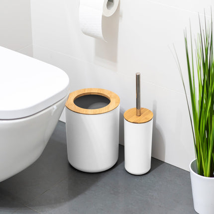 Teesa TSA0400-W 6 delige bamboe badkamer accessoires set wit