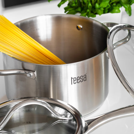 Teesa 6-delige Pannenset RVS Cook Expert Master - TSA0141 - RVS
