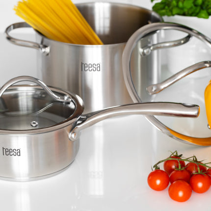 Teesa 6-delige Pannenset RVS Cook Expert Master - TSA0141 - RVS