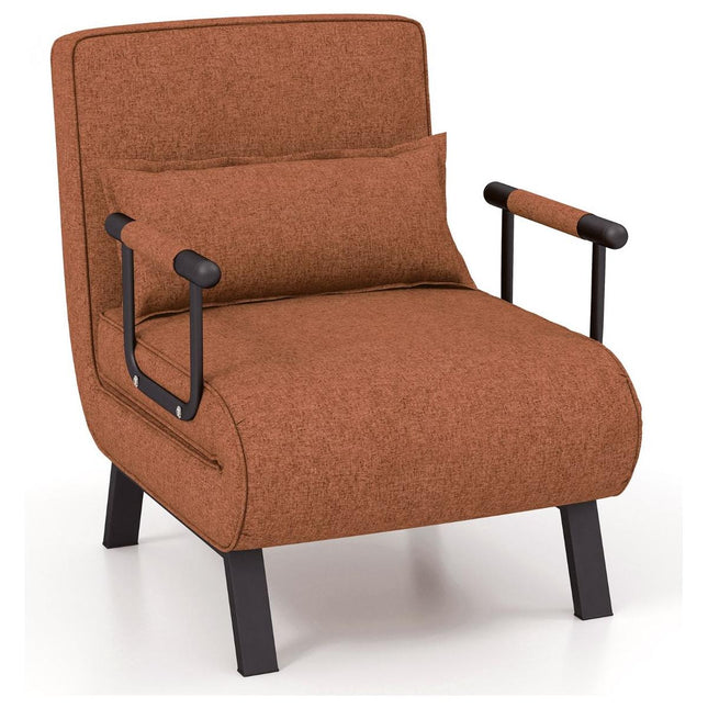 Trendmix 4-in-1 Slaapstoel Bruin – Inklapbare Slaapbank – Verstelbare Rugleuning – Slaapfauteuil 1 Persoon – Tot 150 kg Draagvermogen