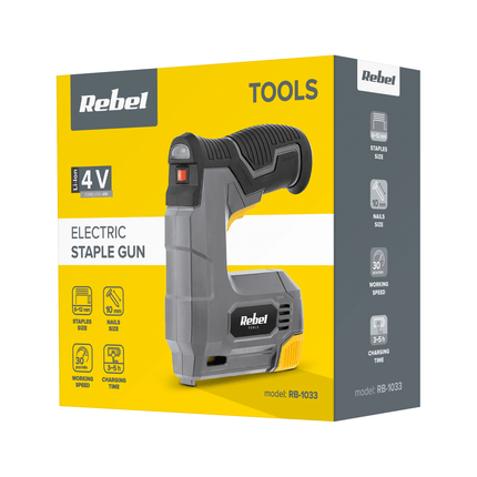Rebel draadloze tacker 4V - nagelpistool - elektrische nietmachine - nietpistool 1500mAh accu