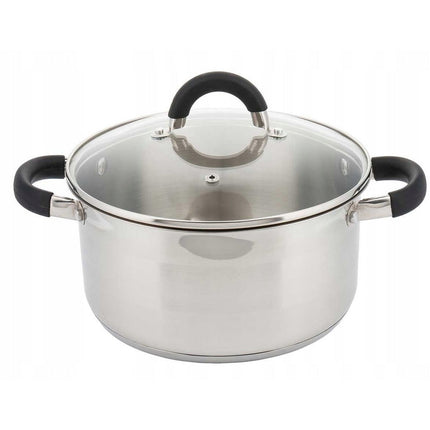 Kinghoff KH-4344 kookpan met glazen deksel RVS 20 x 10 cm 3L zilver
