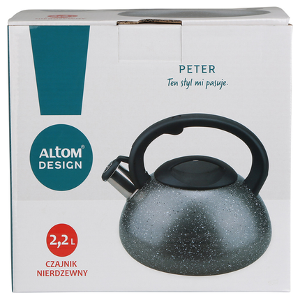 Altom Design Peter fluitketel RVS mat antraciet 2.2 Liter - ook geschikt voor inductie