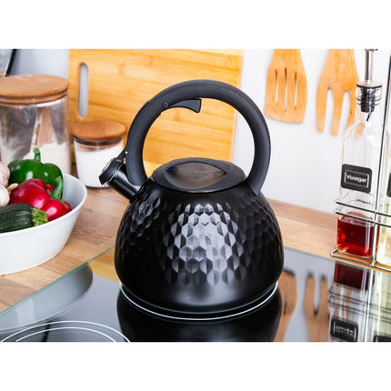 Altom Design Gordon fluitketel RVS mat zwart 2.7 Liter - ook geschikt voor inductie