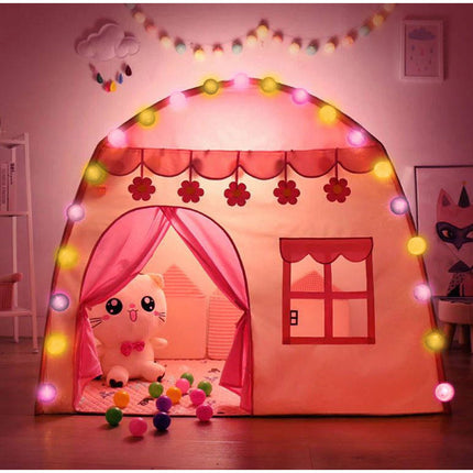 Kruzzel speeltent / kindertent XL met LED verlichting wit / roze
