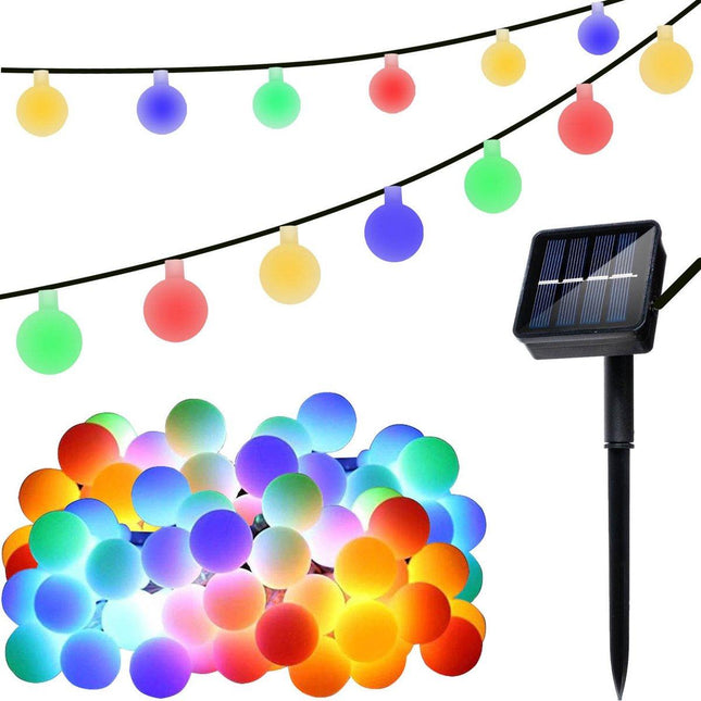 Tuinverlichting lichtslinger 6,7m op zonne-energie 50 LED - met 8 Standen - IP44 - solar - mulit-color
