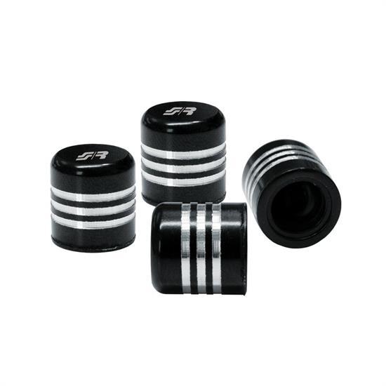 Simoni Racing ventieldoppen Zwart + Aluminium Ringen 4 stuks