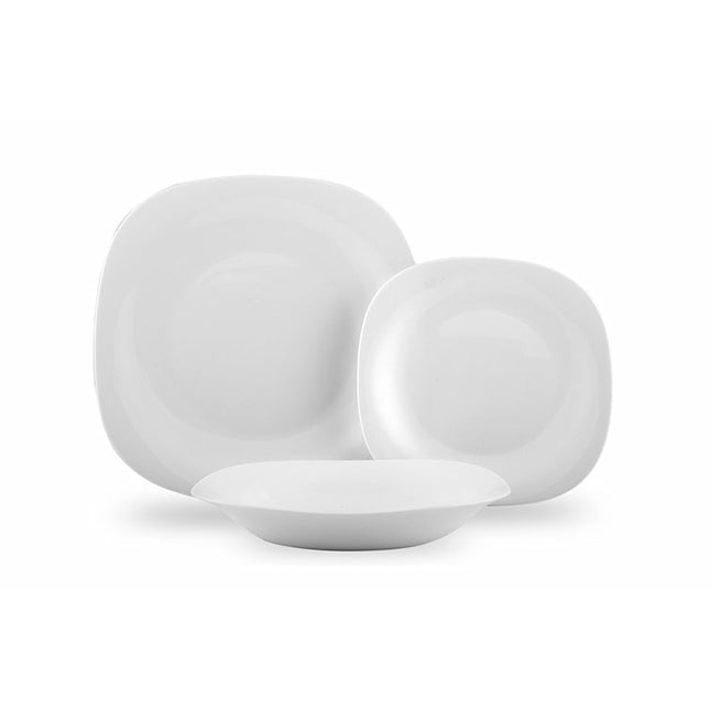 Bormioli Rocco Parma Serviesset 18-delig – Opaal Glas Wit – Vaatwasser- & Magnetronbestendig – Italiaans Design