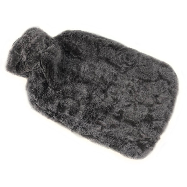 Tragar Warmwaterkruik 2L – Luxe Donkergrijze Fluffy Hoes – Natuurlijk Rubber – Lekvrij – 34×20 cm