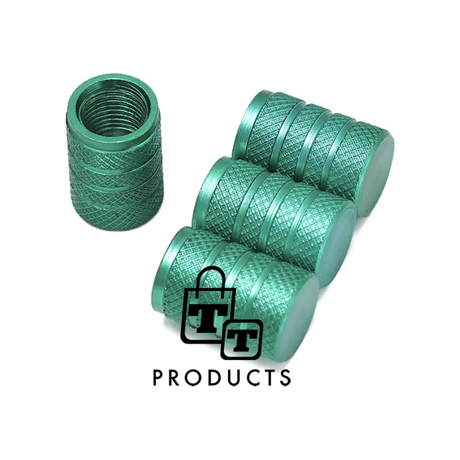 TT-products ventieldoppen 3-rings Green aluminium 4 stuks groen