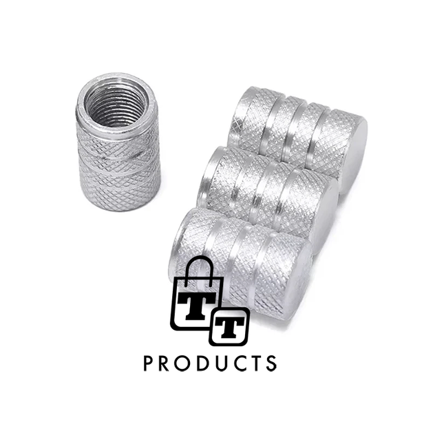 TT-products ventieldoppen 3-rings Silver aluminium 4 stuks zilver