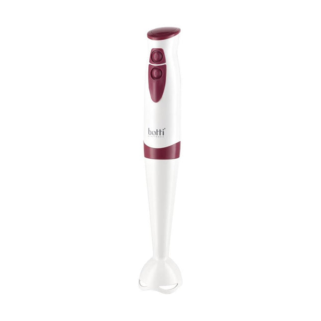 Botti Vendi staafmixer 250 W – 2 snelheden – Wit/Bordeaux – Duurzaam kunststof & RVS – Compact en krachtig