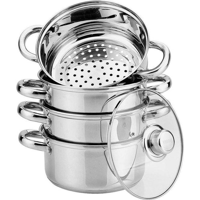 Kinghoff KH-3322 stoompan 5-delig RVS 3.1L ∅ 20 cm - geschikt voor inductie