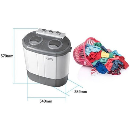 Camry CR 8052 camping mini wasmachine met dubbele trommel met 3Kg was en 1Kg centrifuge capaciteit