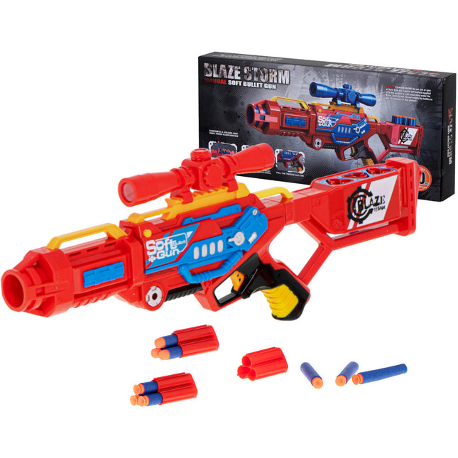 Blaze Storm schuim dart machinegeweer + 20 darts rood - speelgoed pistool - pistool