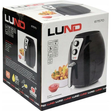 LUND Professional airfryer vetvrije friteuse 2.4L 1300W 67570 zwart