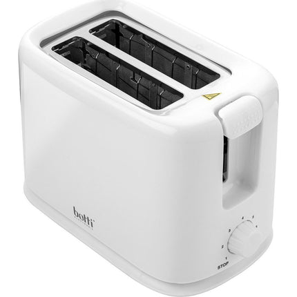 Botti Crosti Broodrooster – 2 Sneetjes – 800W – Wit – Compacte Toaster met 7 Bruiningsstanden – Ideaal voor Thuisgebruik – Duurzaam en Stijlvol
