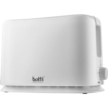 Botti Crosti Broodrooster – 2 Sneetjes – 800W – Wit – Compacte Toaster met 7 Bruiningsstanden – Ideaal voor Thuisgebruik – Duurzaam en Stijlvol