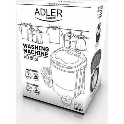 Adler AD 8051 camping mini wasmachine met centrifuge tot 3kg